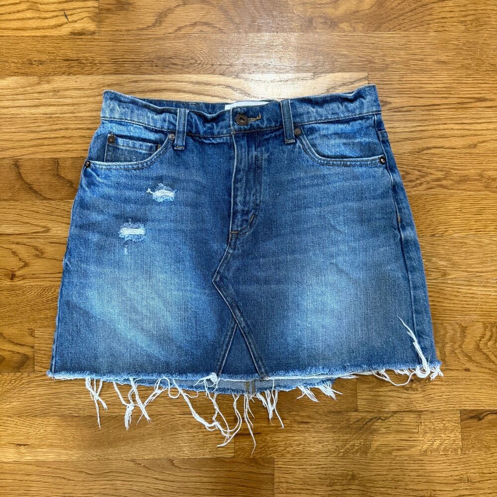 Pistola Ryder Medium‎ Wash High-Waisted Denim Mini Skirt Size 27 - Picture 2 of 6